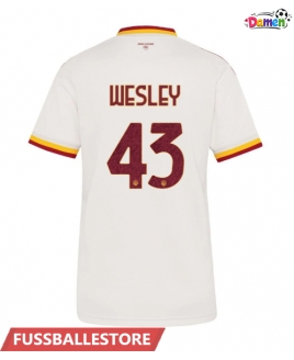 Günstige AS Roma Wesley Franca #43 Auswärtstrikot Damen 2026-27 Kurzarm